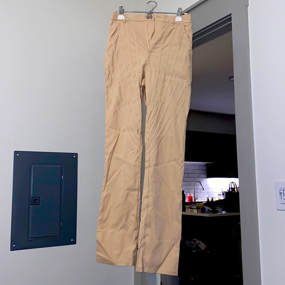 Tan straight cut pants